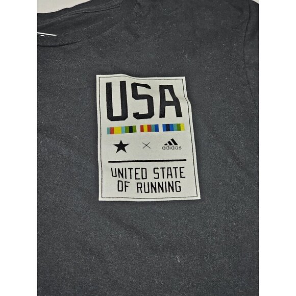 ADIDAS USA United State Of Running T-Shirt Mens Medium. The Go-To‎ Tee Black. - Picture 4 of 7